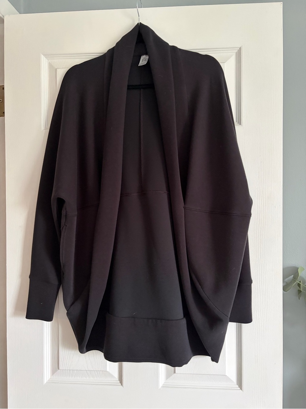 SPANX Black Open-Front Draped Cardigan Jacket